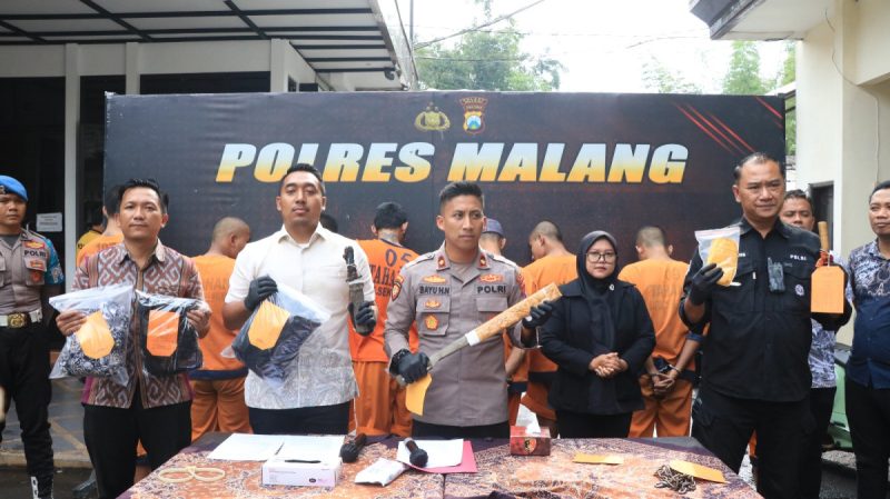 Ops Pekat II, Polres Malang Tangkap 36 Tersangka Kasus Premanisme dan Kekerasan